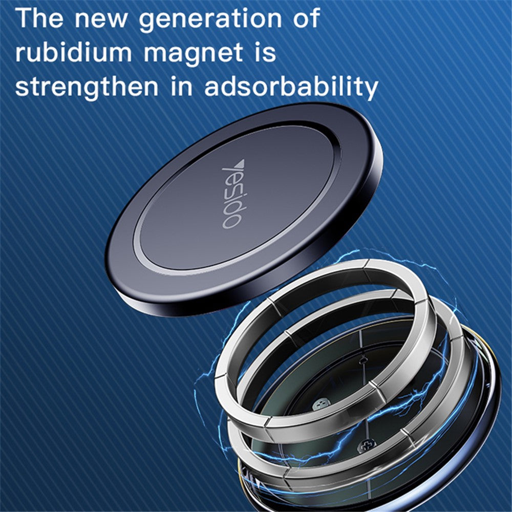 YESIDO C126 For iPhone 12 / 13 / 14 Zinc Alloy Car Magnetic Phone Holder 720 Degree Rotation Adhesive Bracket