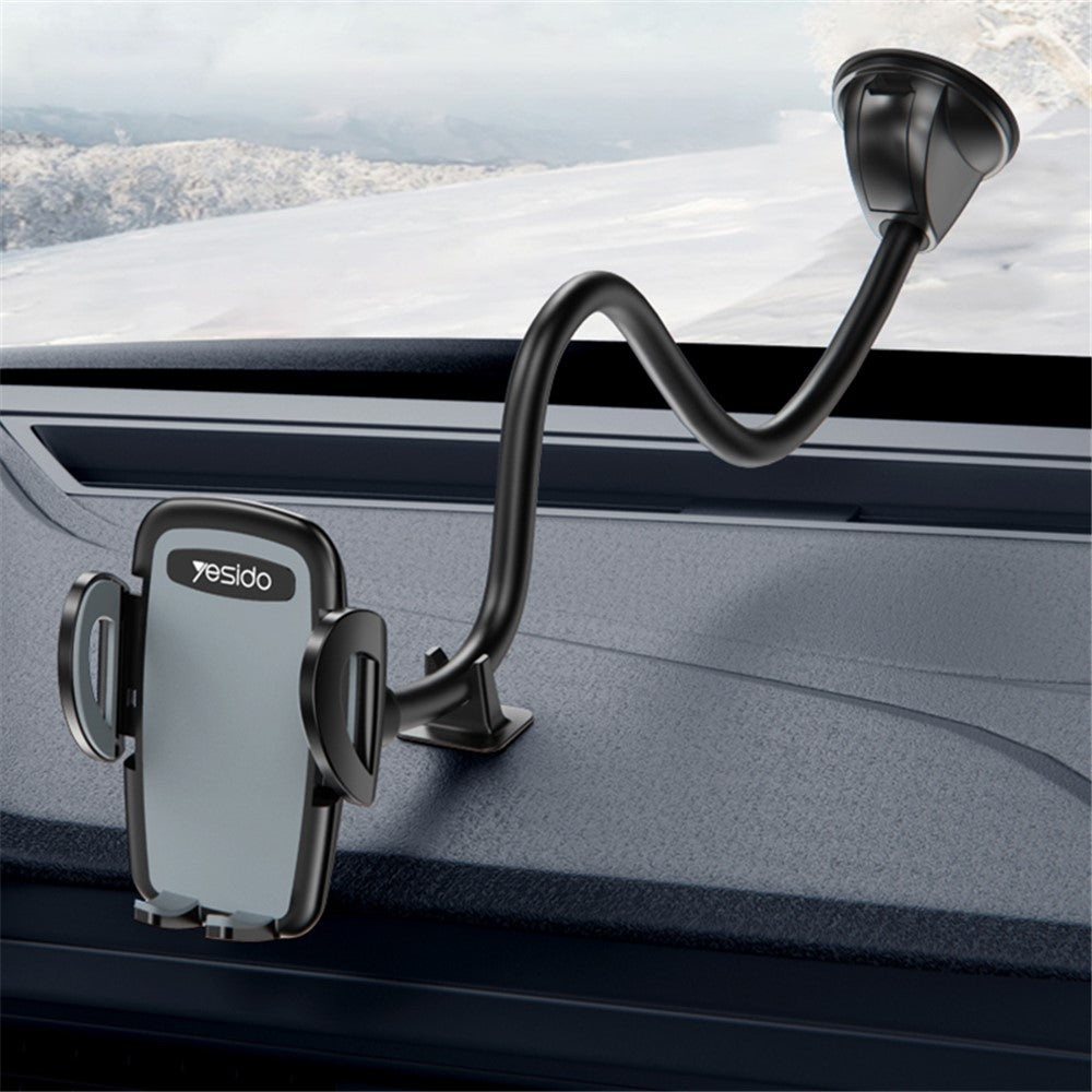 YESIDO C108 40cm Car Bendable Arm Smartphone Bracket Windshield Sucker Mount Cell Phone Holder with Mini Support