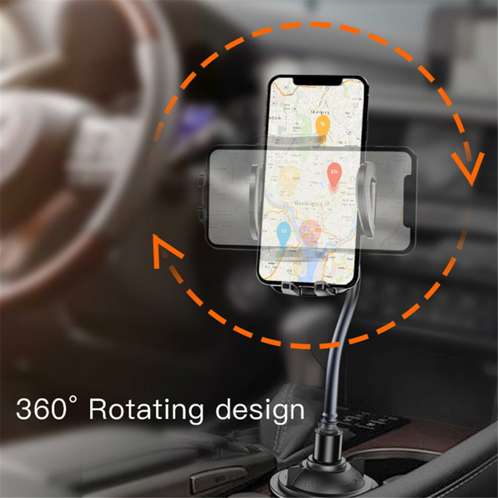 Auto-Handyhalterung als Getränkehalter – Flexibler Arm, 360° drehbar & mit Lüftungsschlitzclip