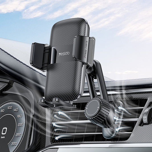 Auto-Handyhalterung – YESIDO C242 Air Vent Phone Holder YESIDO C242 Lüftungsschlitz-Handyhalterung für iPhone 16/16 Plus/16 Pro/16 Pro Max, verstellbare Auto-Handyhalterung mit Haken-Clip
