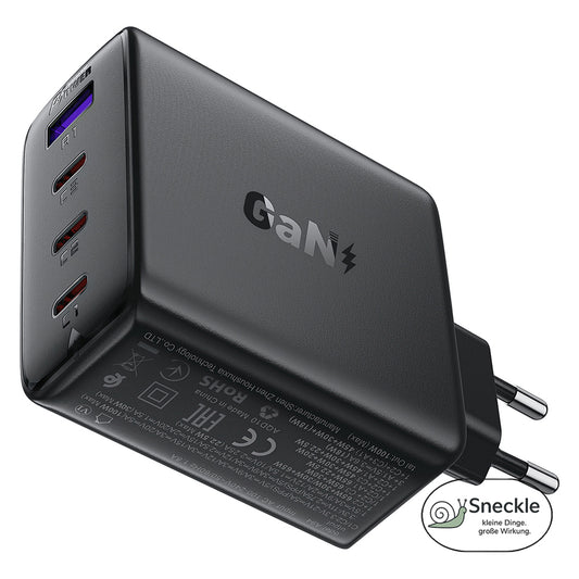 Wandladegerät 100W mit 4 Ports (3×USB-C, 1×USB-A) - GaN Technologie