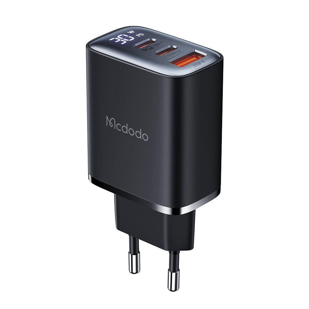 MCDODO CH-2180 Wandladegerät – 3 Ports (2x C & 1x A) & Digitalanzeige, bis zu 30W