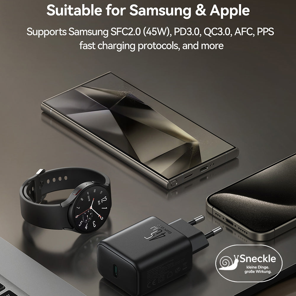 Wandladegerät 45W mit einzelnem USB-C-Port - GaN Technologie