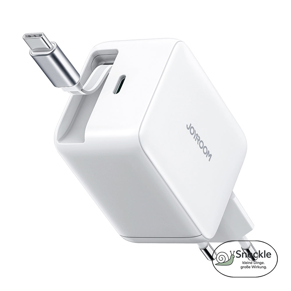 Wandladegerät 67W mit einziehbarem USB-C-Kabel und einem USB-C-Port - GaN Technologie