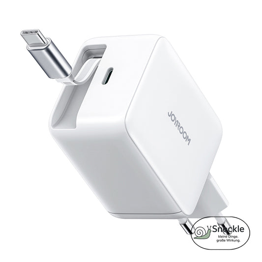 Wandladegerät 67W mit einziehbarem USB-C-Kabel und einem USB-C-Port - GaN Technologie