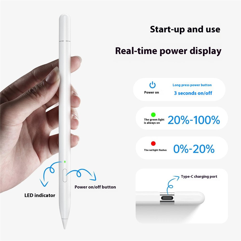 WIWU Pencil A01 Kapazitiver Stift – Für iPad (2018 und neuer), mit Anti-Fehlberührungs- & Neigungssensor
