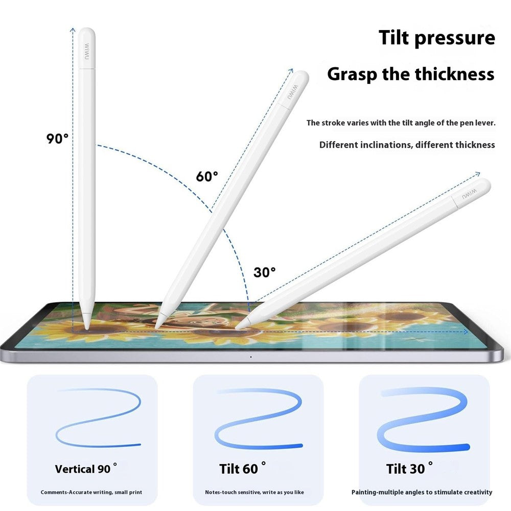 WIWU Pencil A01 Kapazitiver Stift – Für iPad (2018 und neuer), mit Anti-Fehlberührungs- & Neigungssensor