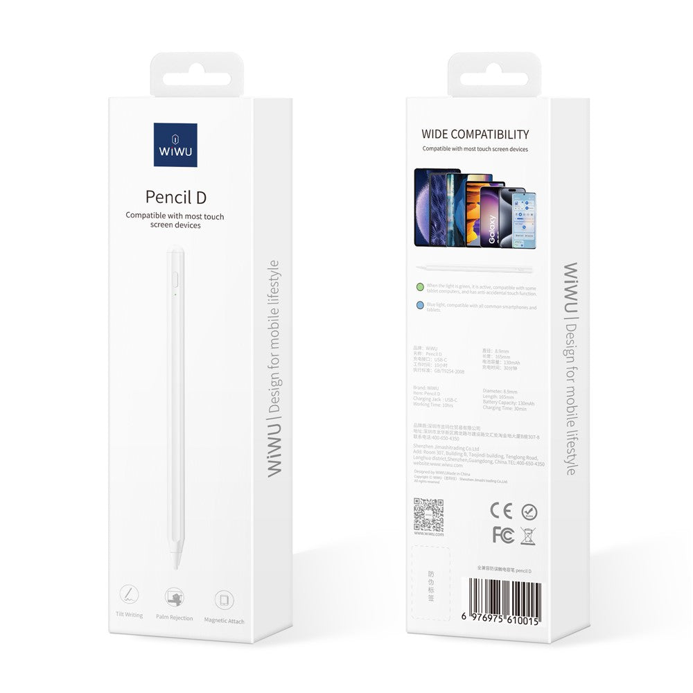 WIWU Pencil D Kapazitiver Stift – Für Smartphones & Tablets – Schreib- & Zeichenwerkzeug