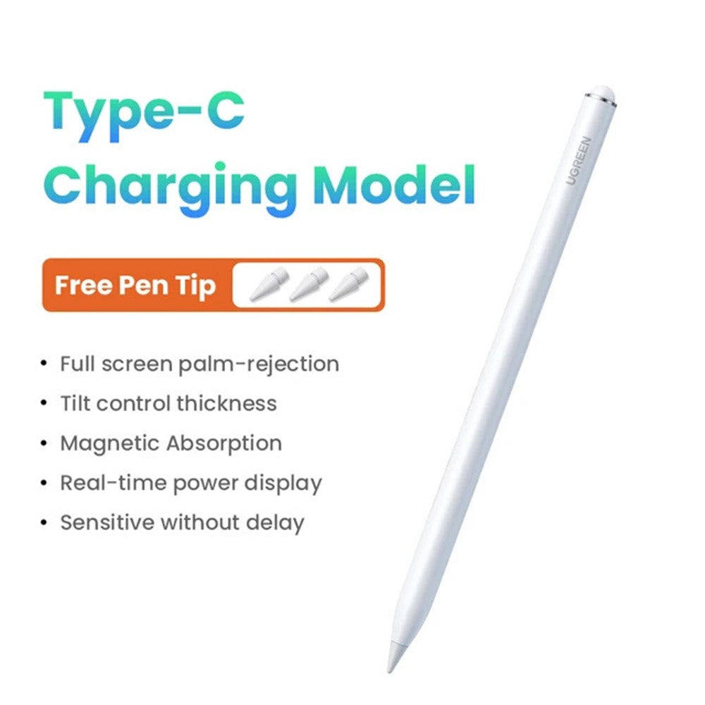 UGREEN Aktiver Stift – Aus Aluminiumlegierung, mit präziser Touch-Steuerung, 1,5 mm POM-Spitze, für iPad 6 / 7 / 8 / 9 / 10