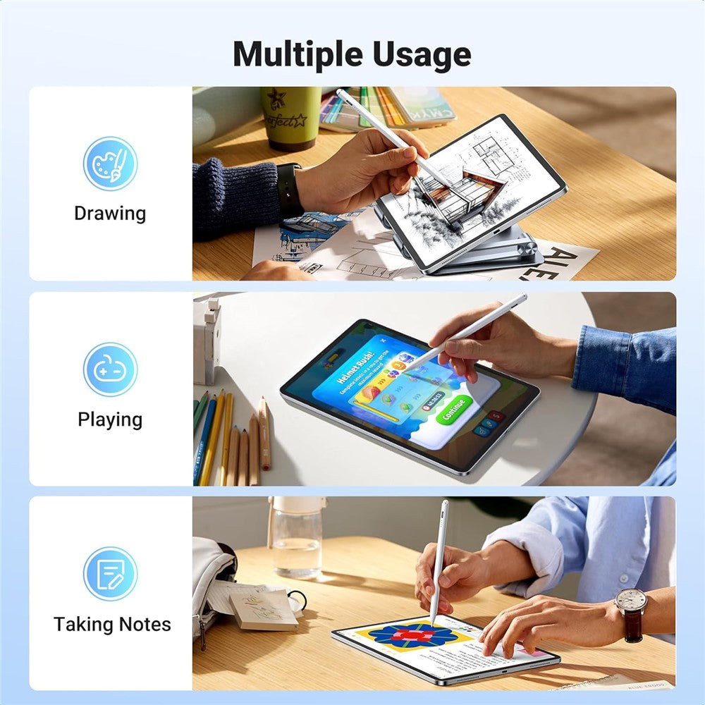 UGREEN Aktiver Stift – Aus Aluminiumlegierung, mit präziser Touch-Steuerung, 1,5 mm POM-Spitze, für iPad 6 / 7 / 8 / 9 / 10