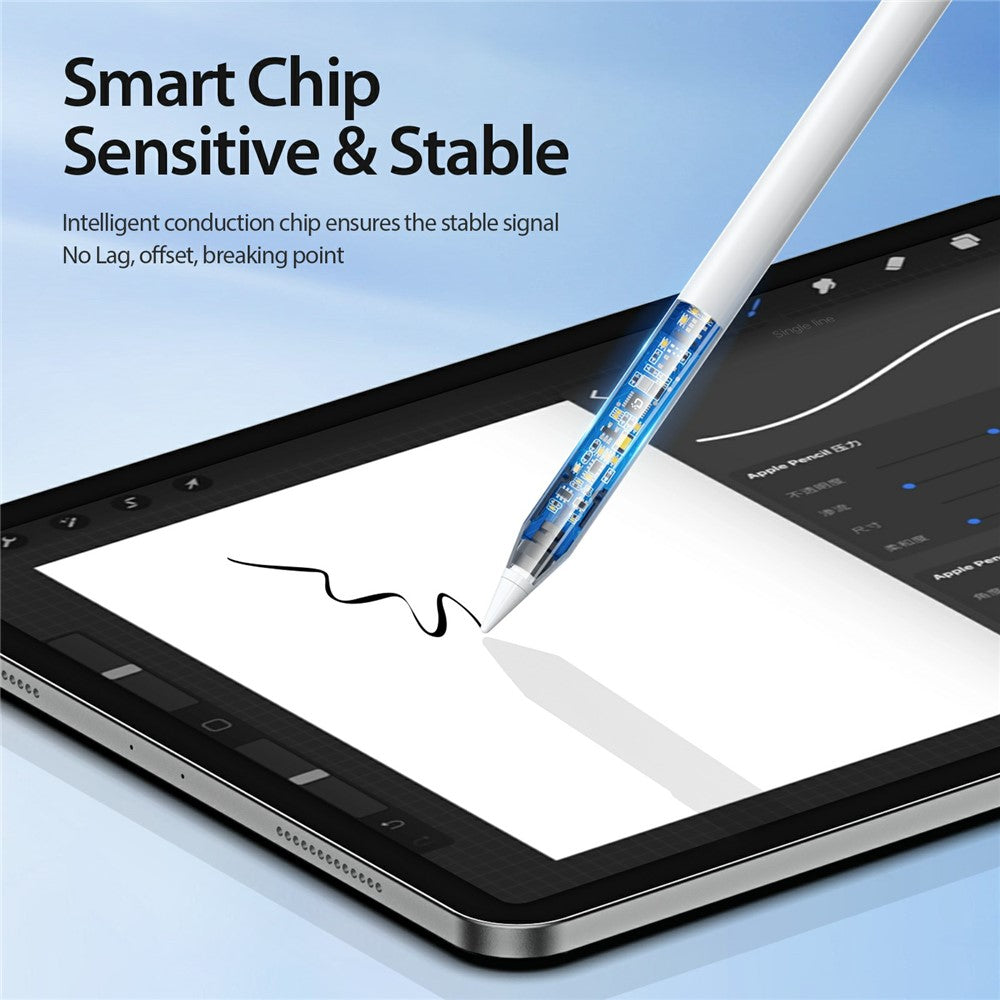 DUX DUCIS SP-06 Aktiver Stift – Für iPad, mit Display, Neigungserkennung & Handballenerkennung (Palm Rejection), Ersatzspitze