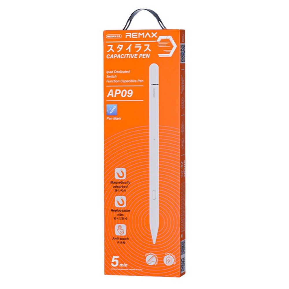 REMAX AP09 Magnetischer kapazitiver Stift – für iPad, Neigungsempfindlichkeit, Handballenerkennung (Palm Rejection)