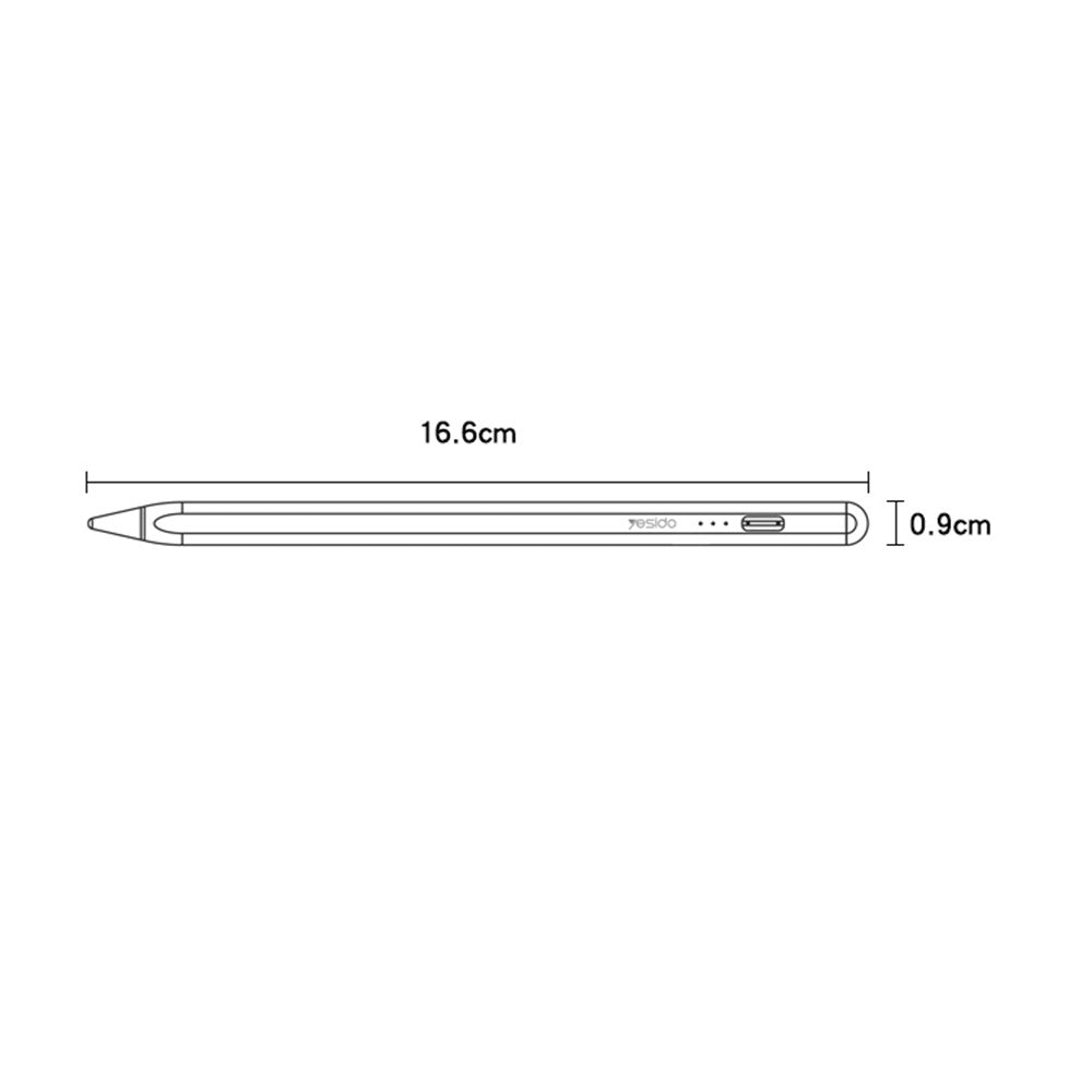 YESIDO ST07 Aktiver kapazitiver Stift – Für iPad Air 10,5 Zoll (2019) / Pro 11 Zoll (2018) / (2020) / Pro 12,9 Zoll (2018) / (2020)