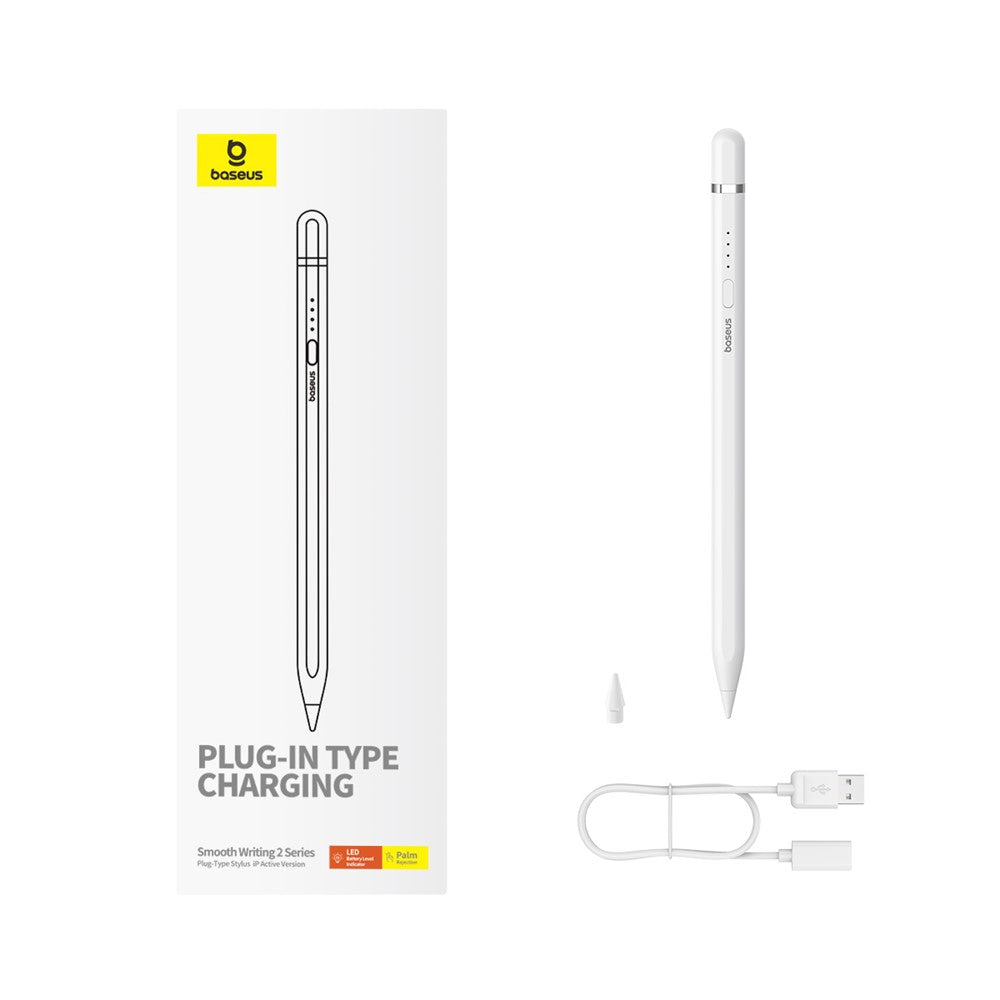 BASEUS Smooth Writing 2 Series Aktiver Stift – Mit Plug-In Type Ladefunktion & Handballenerkennung (Palm Rejection), iP Active Version