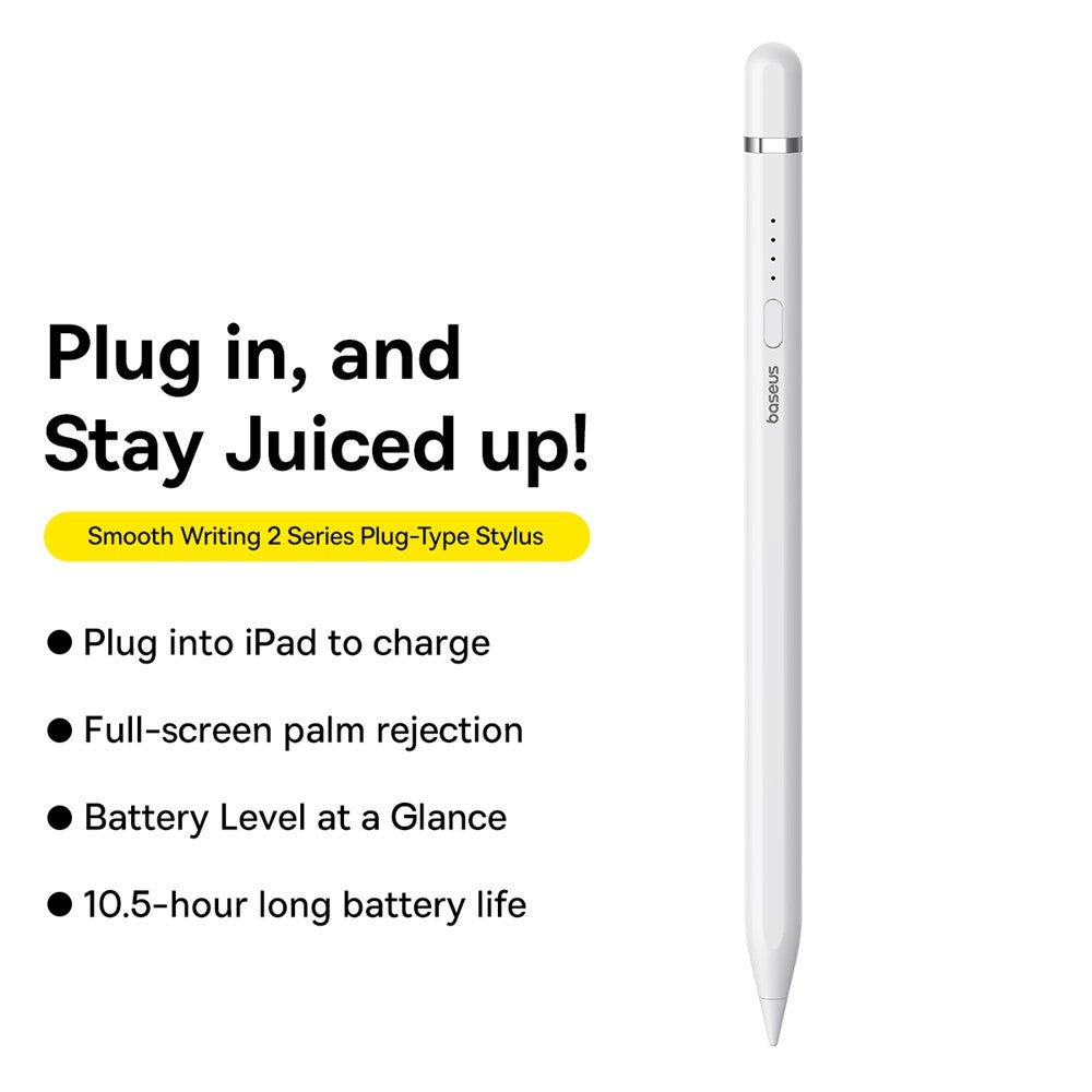 BASEUS Smooth Writing 2 Series Aktiver Stift – Mit Plug-In Type Ladefunktion & Handballenerkennung (Palm Rejection), iP Active Version
