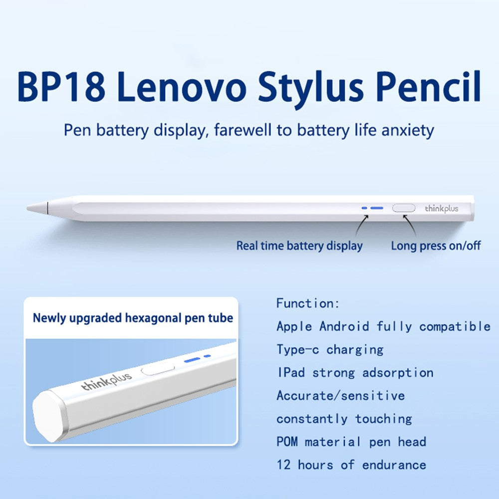 LENOVO Thinkplus BP18 Magnetischer kapazitiver Stift – Für Android- & iOS-Tablets