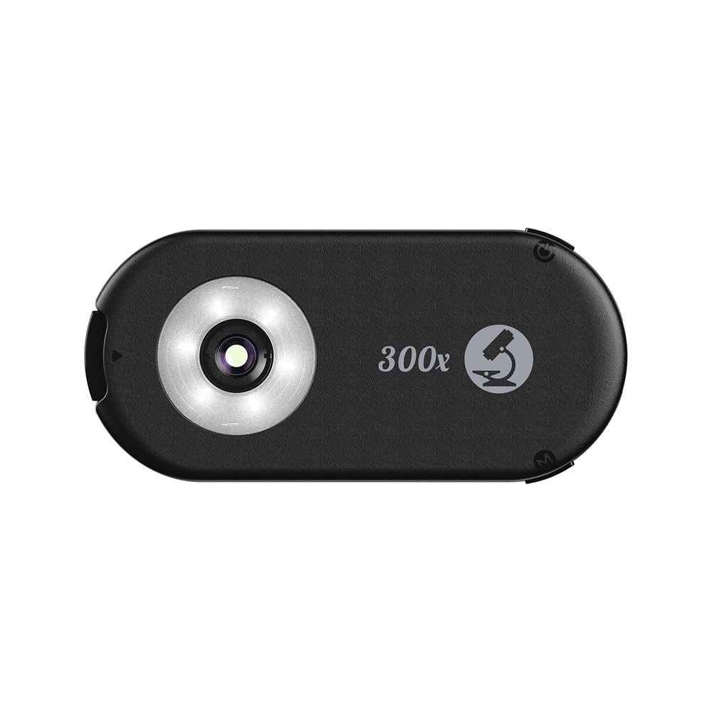 APEXEL APL-MS300 300X Mikroskop-Handy-Linsenaufsatz – Clip-On-Lupe, mit dreifarbiger LED-Beleuchtung