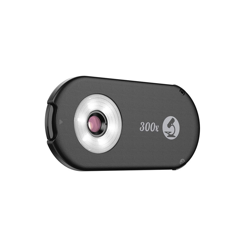 APEXEL APL-MS300 300X Mikroskop-Handy-Linsenaufsatz – Clip-On-Lupe, mit dreifarbiger LED-Beleuchtung