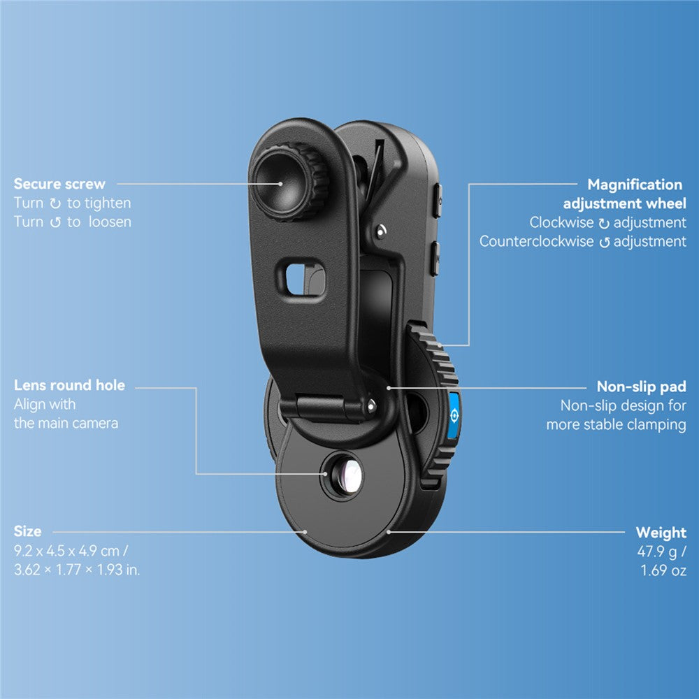 APEXEL APL-MS3L Handy-Mikroskop – Mit LED-Licht, 40x 80x 120x Zoom, Taschenmikroskop-Kameraaufsatz