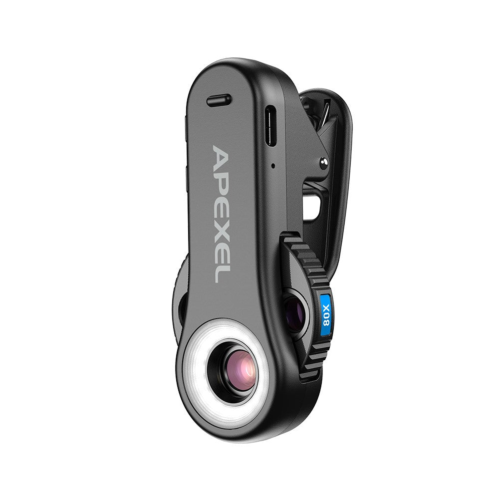 APEXEL APL-MS3L Handy-Mikroskop – Mit LED-Licht, 40x 80x 120x Zoom, Taschenmikroskop-Kameraaufsatz