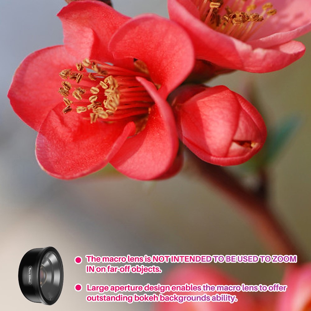 APEXEL APL-HB100CPL Makro-Objektiv-Set – Für Smartphones, 10-fache Makro-Linse & CPL-Filter-Objektivaufsatz