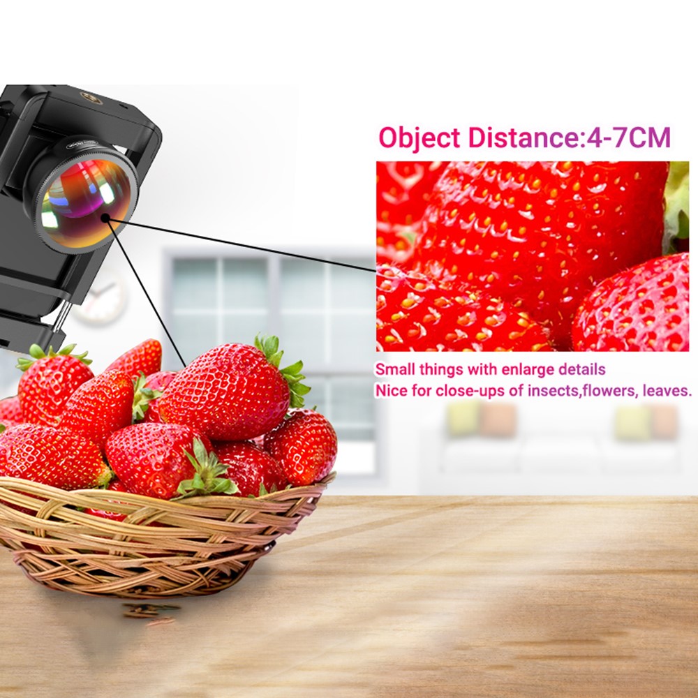 APEXEL APL-HB100CPL Makro-Objektiv-Set – Für Smartphones, 10-fache Makro-Linse & CPL-Filter-Objektivaufsatz