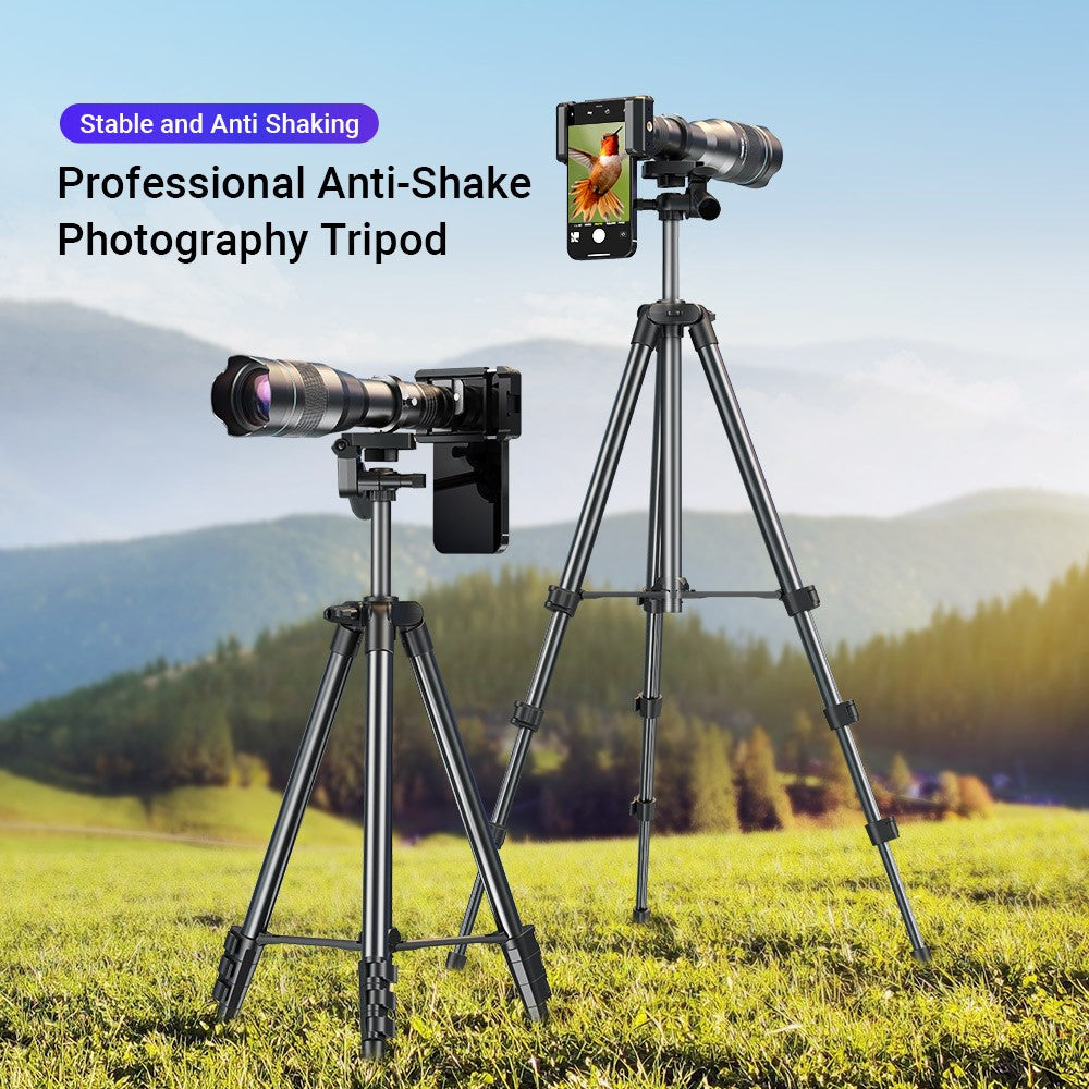 APEXEL APL-60XFR50 60X Teleobjektiv – Mit Stativset, HD 50mm Monokular für Smartphones, für Vogelbeobachtung & Konzerte
