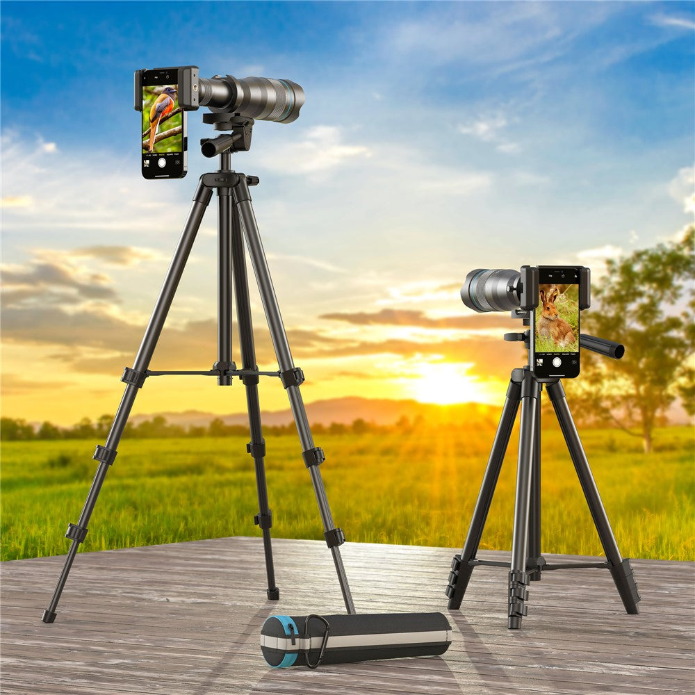 APEXEL APL-60XFR50 60X Teleobjektiv – Mit Stativset, HD 50mm Monokular für Smartphones, für Vogelbeobachtung & Konzerte