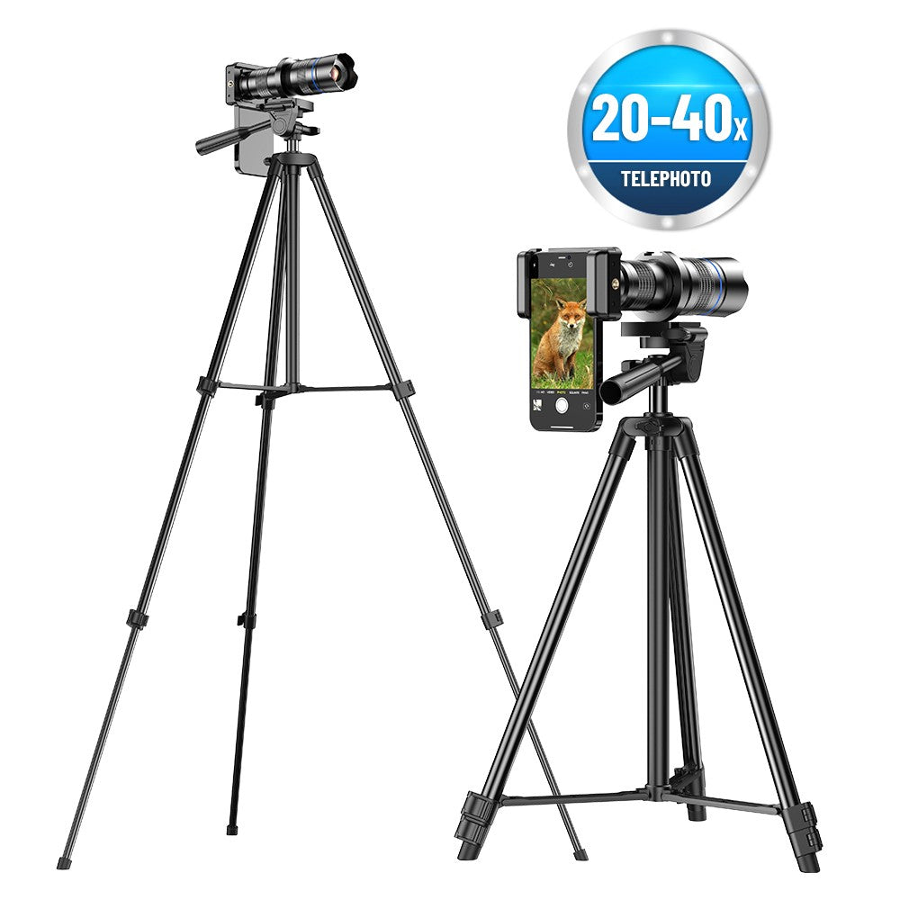 APEXEL APL-20-40XCR50 20-40x Zoom-Teleobjektiv-Stativset – Für Vogelbeobachtung, Konzerte