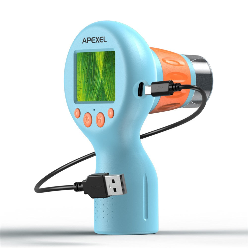 APEXEL APL-MS201 2-Zoll-HD-Mikroskop – 800-fache Vergrößerung, für biologische Wissenschaften für Kinder