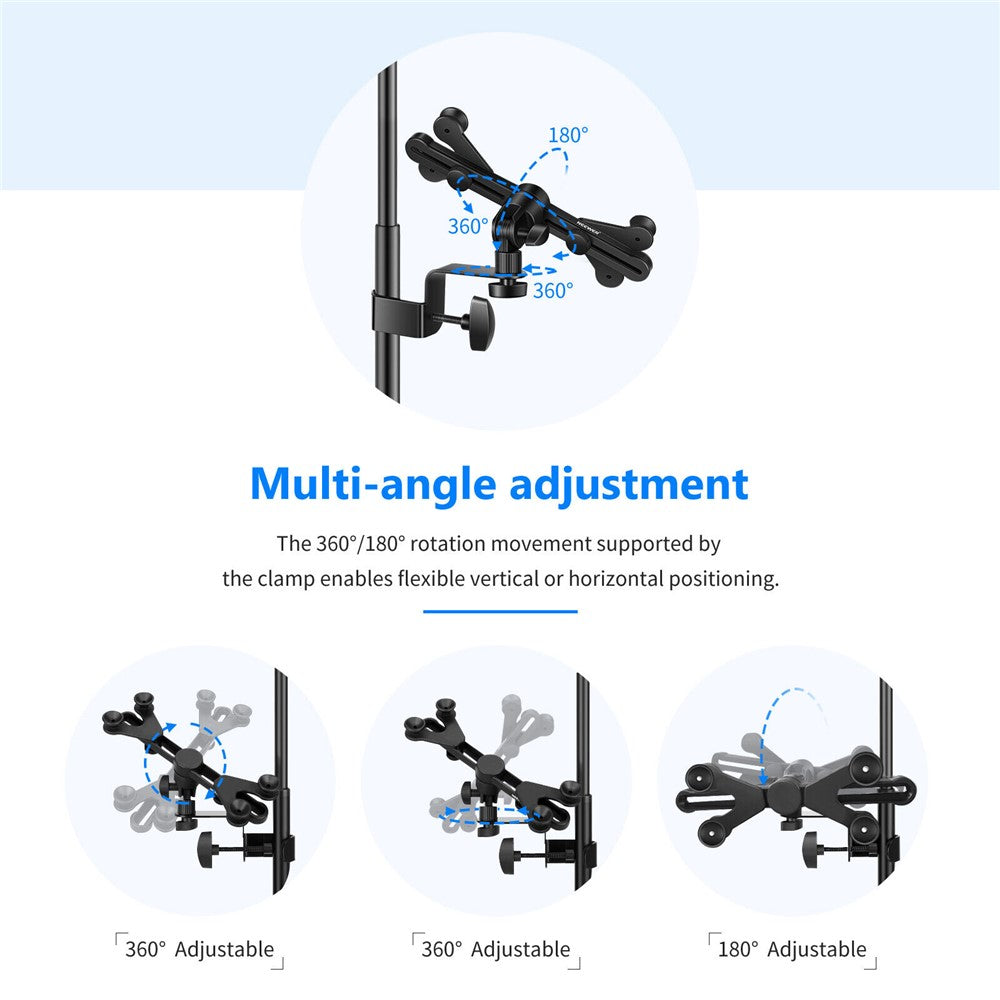 NEEWER NW-105 Tablet Clip for iPad 360 Degree Rotation Microphone Stand Bracket