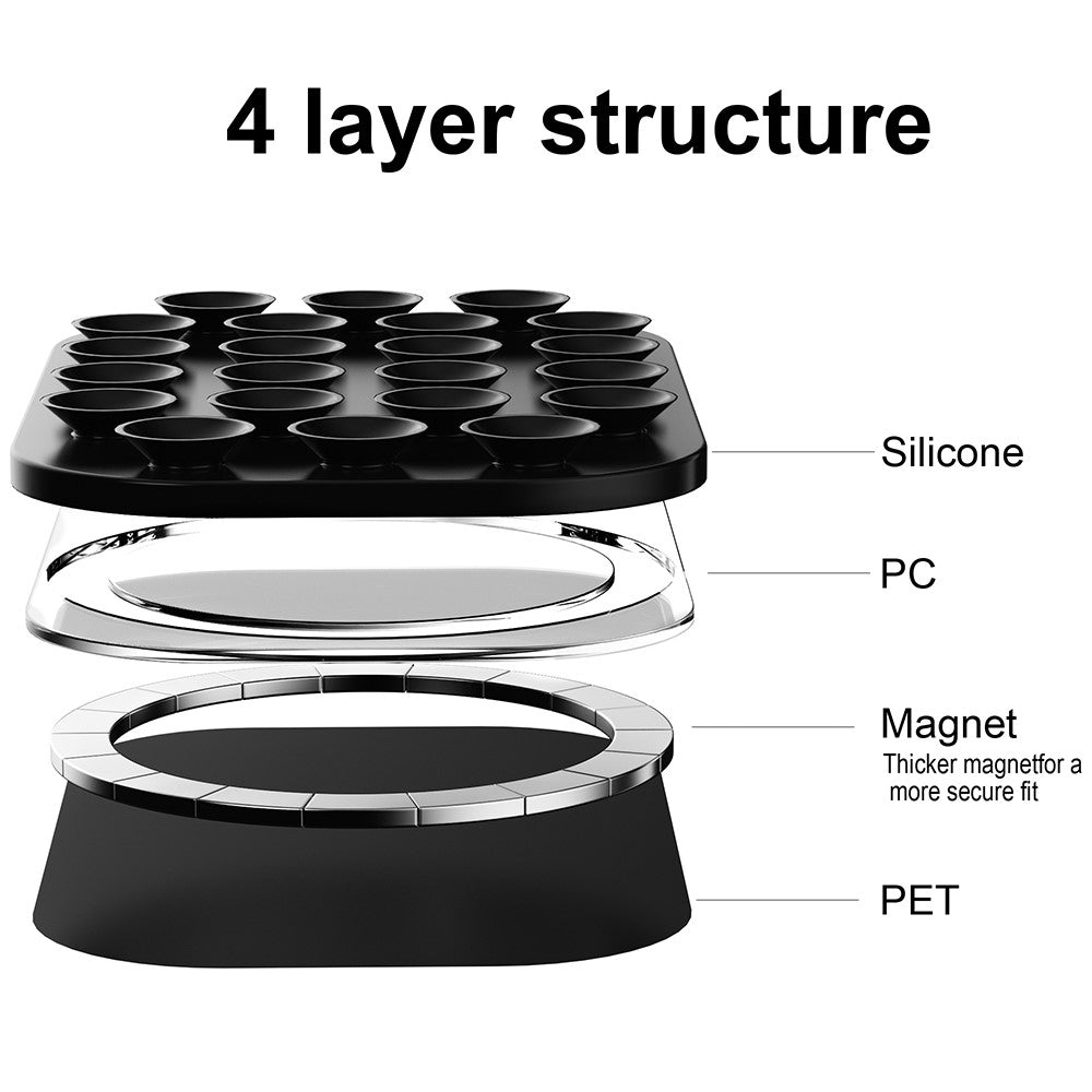 Magnetic Suction Cup Phone Mount Compatible with MagSafe Case Wall Stand Square Anti-Slip Holder