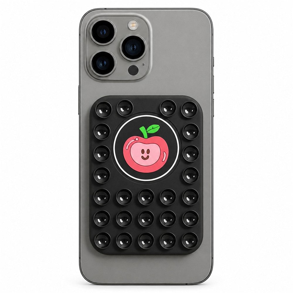 Apple Pattern Magnetic Suction Cup Phone Mount Compatible with MagSafe Case Silicone Sticky Grip Holder