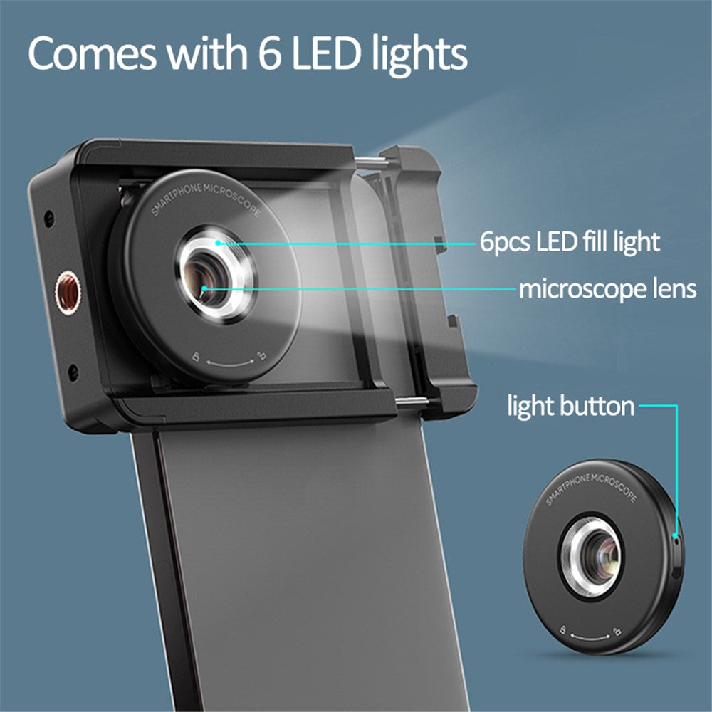 APEXEL MS009 Handy-Mikroskop – Mit LED-Beleuchtung, Vergrößerungsglas & ausziehbarer Handyhalterung