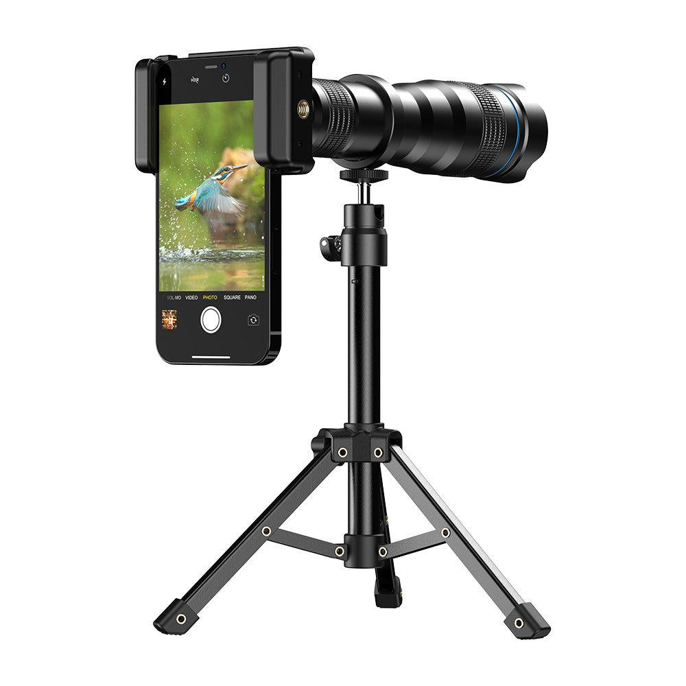 APEXEL 36XJJ020 36X Monokular-Teleobjektiv-Stativ-Set – Universelles Handy-Kamera-Objektiv-Kit für Vogelbeobachtung