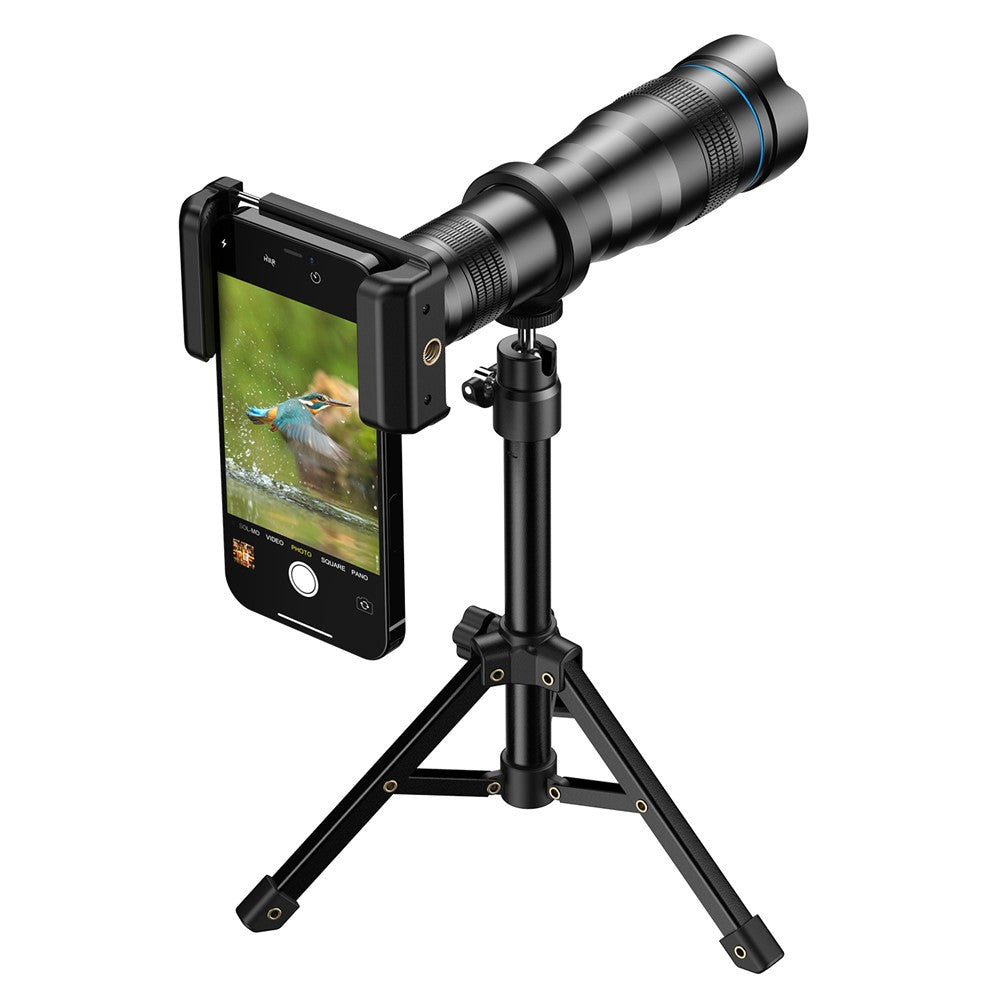 APEXEL 36XJJ020 36X Monokular-Teleobjektiv-Stativ-Set – Universelles Handy-Kamera-Objektiv-Kit für Vogelbeobachtung