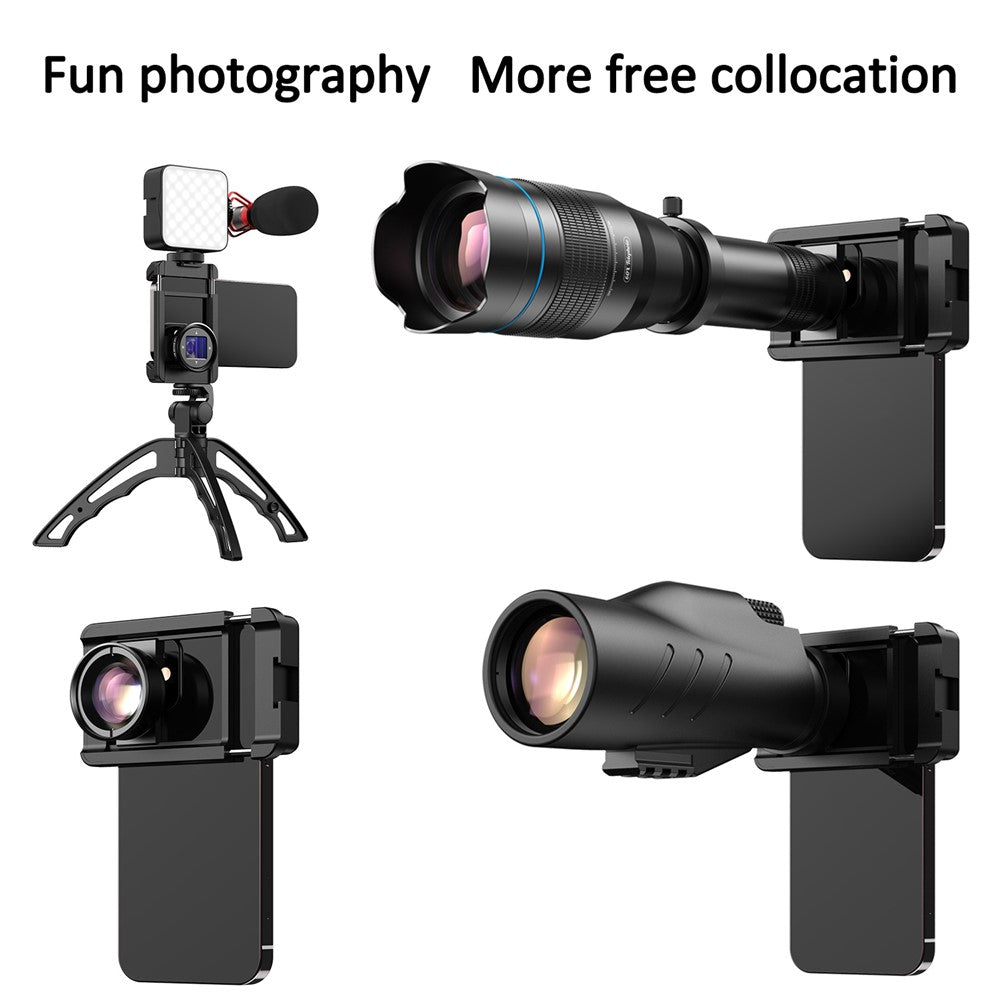 APEXEL F001 Smartphone-Clip – Mit externem Kameraclip & 1/4-Zoll-Schraubgewinde, für Selfie-Stick, Kamerastativ & Stativhalterung