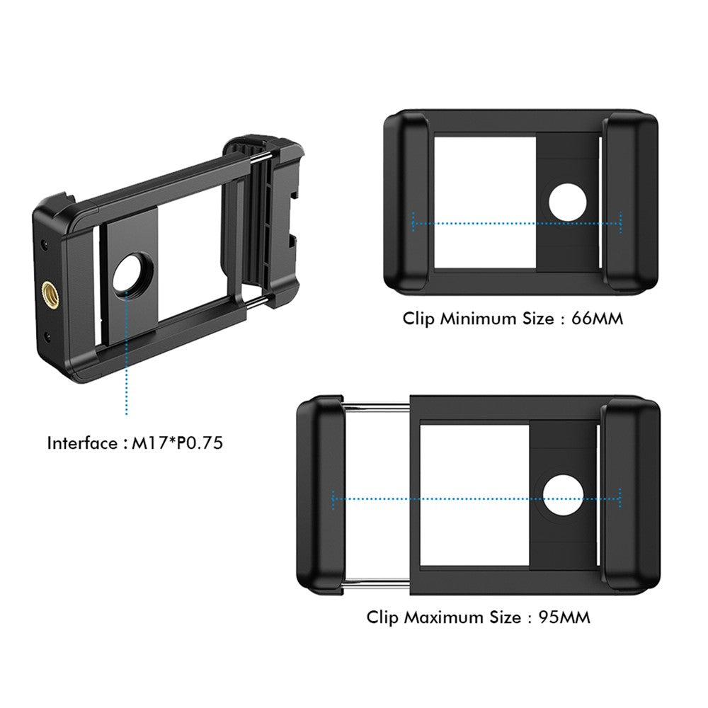 APEXEL F001 Smartphone-Clip – Mit externem Kameraclip & 1/4-Zoll-Schraubgewinde, für Selfie-Stick, Kamerastativ & Stativhalterung