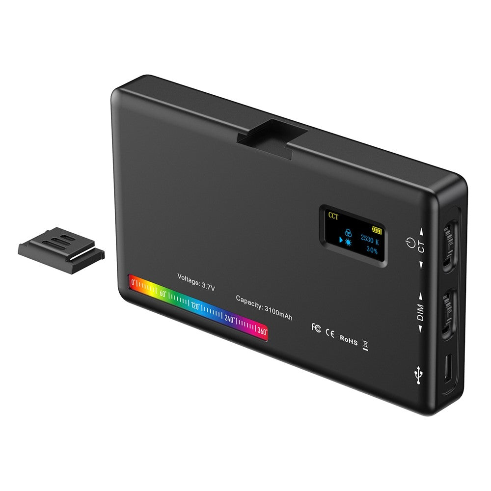 APEXEL APL-FL07 Fotografie RGB Farb-LED-Leuchte – Mit 1/4-Zoll-Schraube Kamerabeleuchtungsset, für Videokonferenzen & Live-Streaming