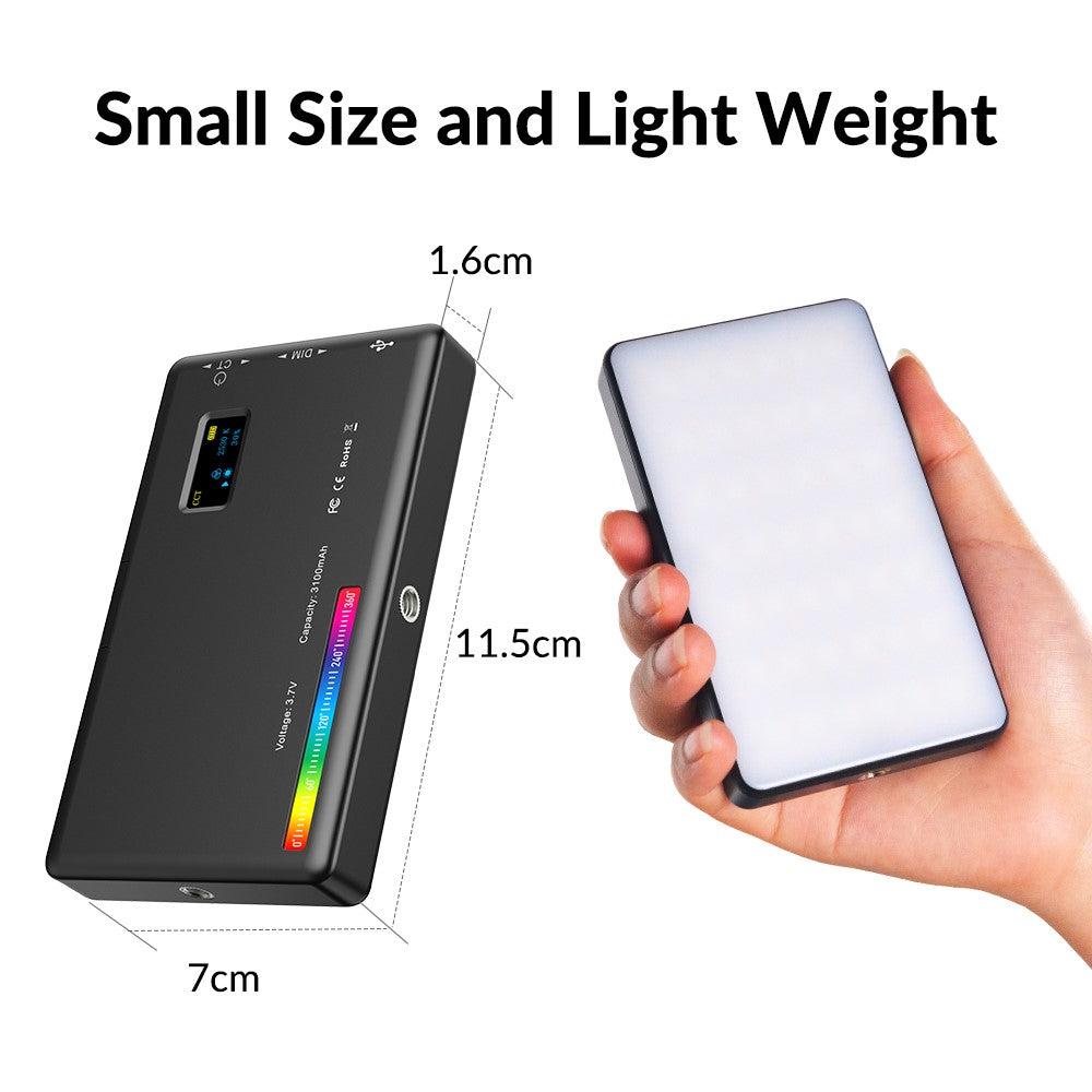 APEXEL APL-FL07 Fotografie RGB Farb-LED-Leuchte – Mit 1/4-Zoll-Schraube Kamerabeleuchtungsset, für Videokonferenzen & Live-Streaming