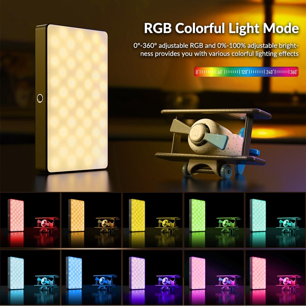 APEXEL APL-FL07 Fotografie RGB Farb-LED-Leuchte – Mit 1/4-Zoll-Schraube Kamerabeleuchtungsset, für Videokonferenzen & Live-Streaming