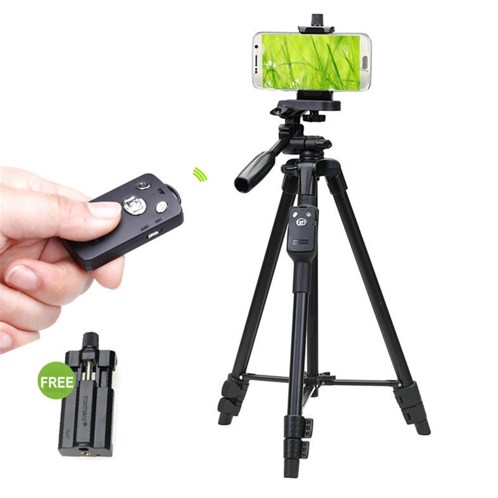 YUNTENG 5208 Stativ – Mit Bluetooth-Fernbedienung, für DSLR- & SLR-Kameras sowie Smartphones
