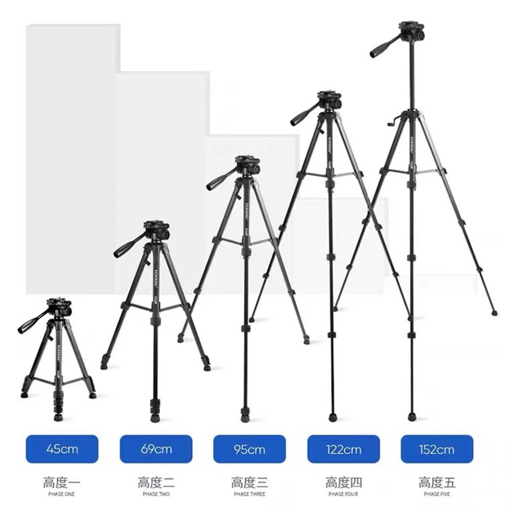 YUNTENG VCT-668 Stativ – Aus Aluminiumlegierung, mit Gimbal-Stabilisator, für Spiegelreflexkameras/Mobiltelefone