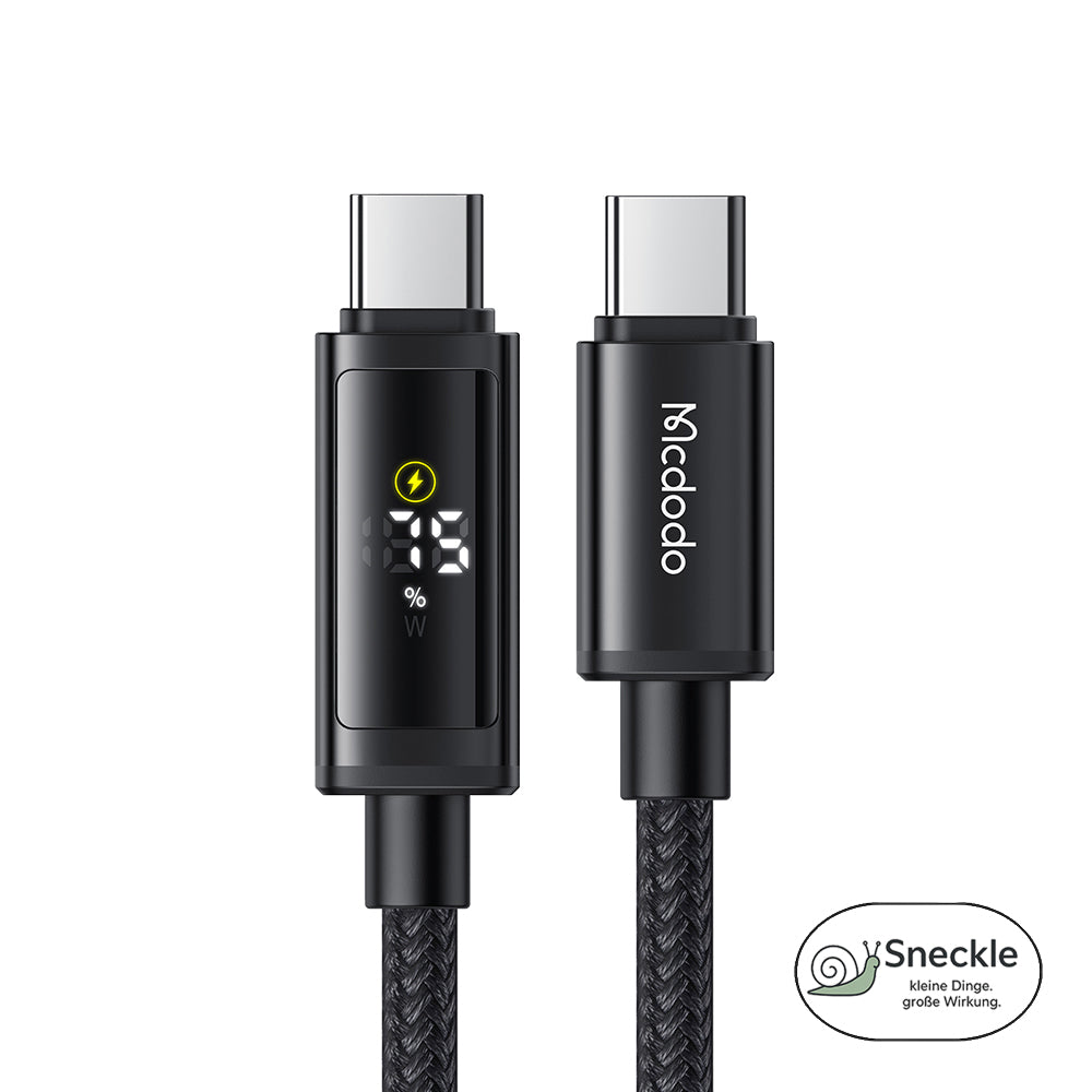 MCDODO CA-8000 C auf C Schnellladekabel – Bis 100W, 1,2m, geflochten, Digitalanzeige & Daten bis 480 Mb/s