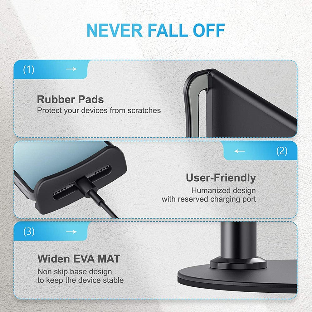 ZM-15 360° Rotatable Tablet Stand Desktop Phone Holder for 4.7-10.5inch Cell Phone iPad