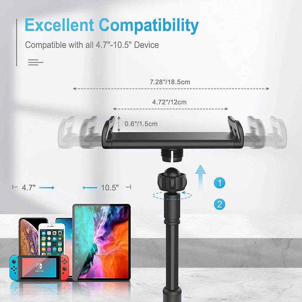 ZM-15 360° Rotatable Tablet Stand Desktop Phone Holder for 4.7-10.5inch Cell Phone iPad