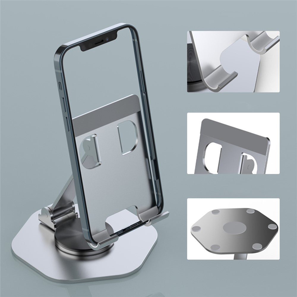 YY-020 360 Degree Rotating Folding Phone Bracket Aluminum Alloy Tablet Stand