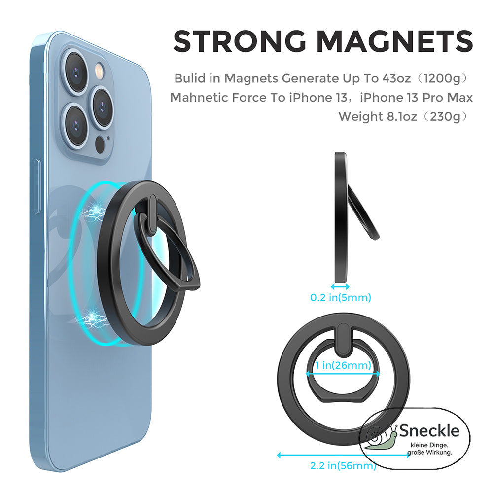 AHASTYLE WG82 Magnetischer Ringhalter – Mit Standfunktion 360° & Zinklegierung