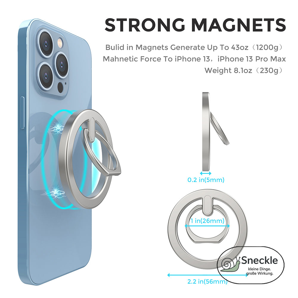 AHASTYLE WG82 Magnetischer Ringhalter – Mit Standfunktion 360° & Zinklegierung
