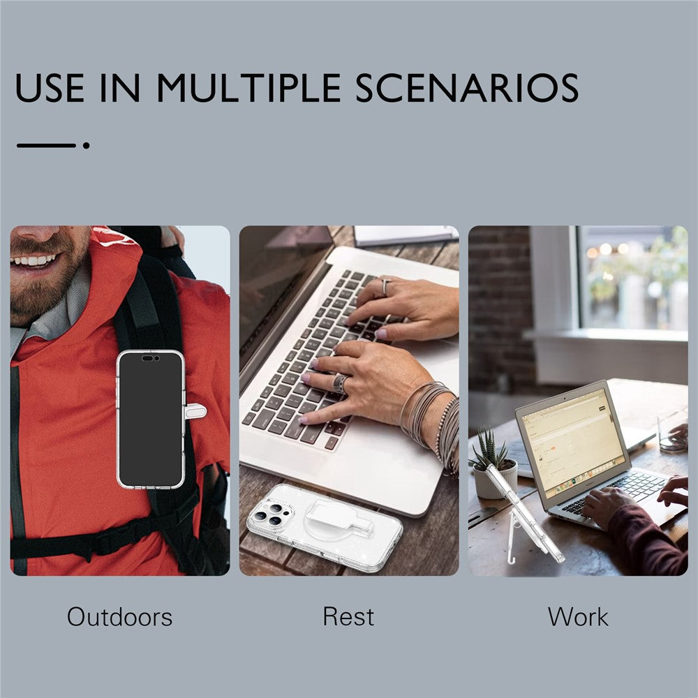 Magnetic Phone Mount Stand Multi-Functional Holder Anti-Drop for Belt Clip / Desktop / Computer Clip